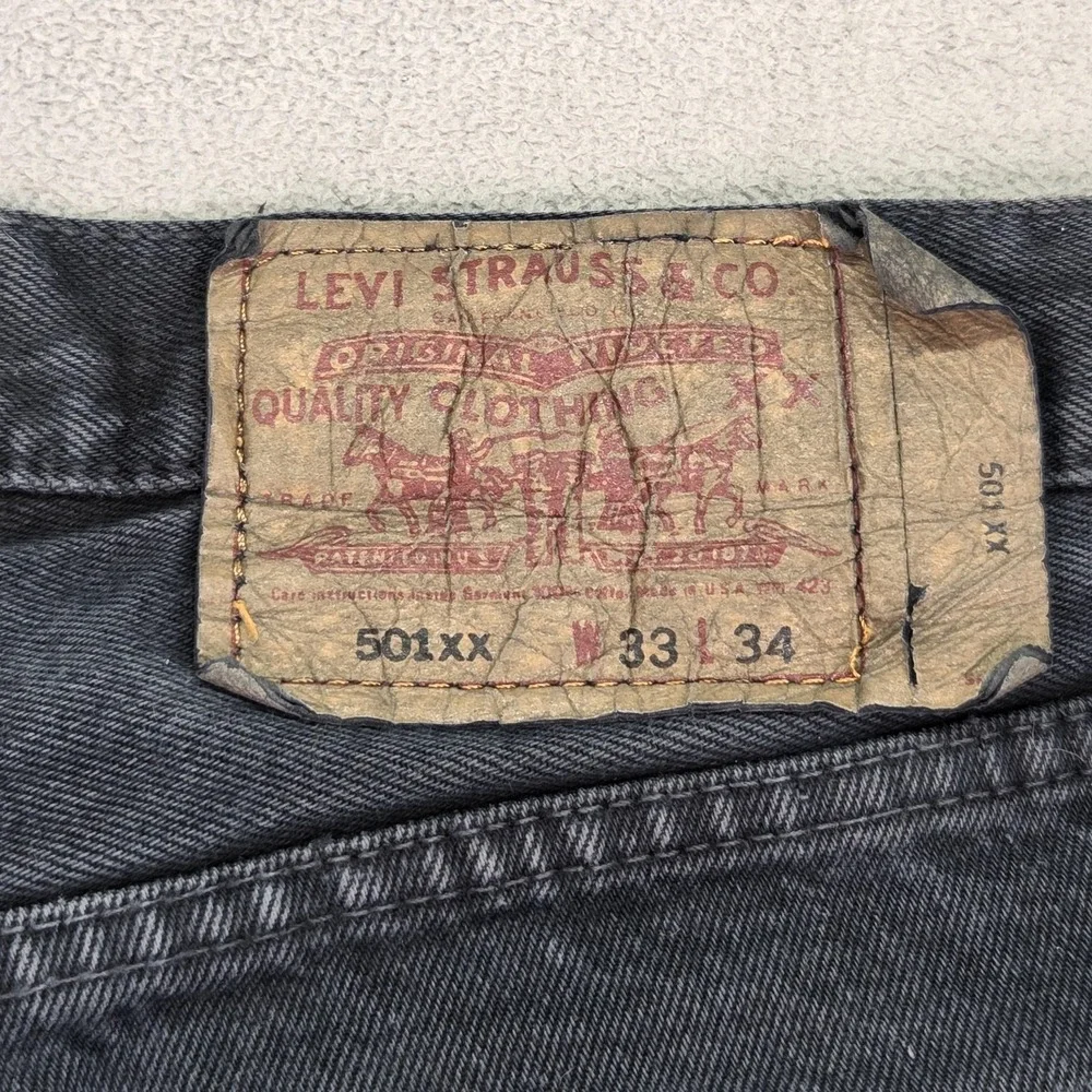 Vintage Levis 501 Jeans Mens‎ Charcoal Straight Button Fly USA 90s Fits 30x30